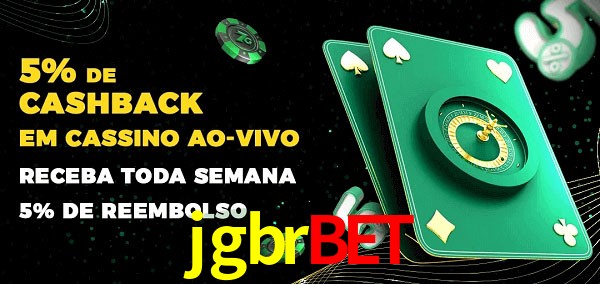 Promoções do cassino ao Vivo jgbrbet